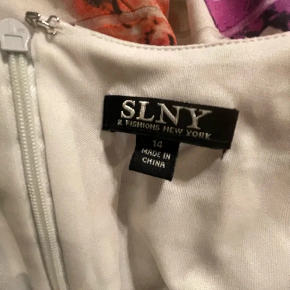 SLNY SL Fashions New York Pretty Floral Dress 14 FREE SHIP - Picture 3 of 5